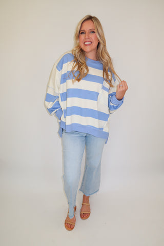 Weekend Stripe Pullover - The Pink Tulip Clothing