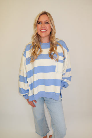 Weekend Stripe Pullover - The Pink Tulip Clothing