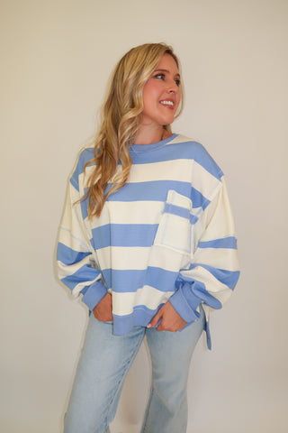 Weekend Stripe Pullover - The Pink Tulip Clothing