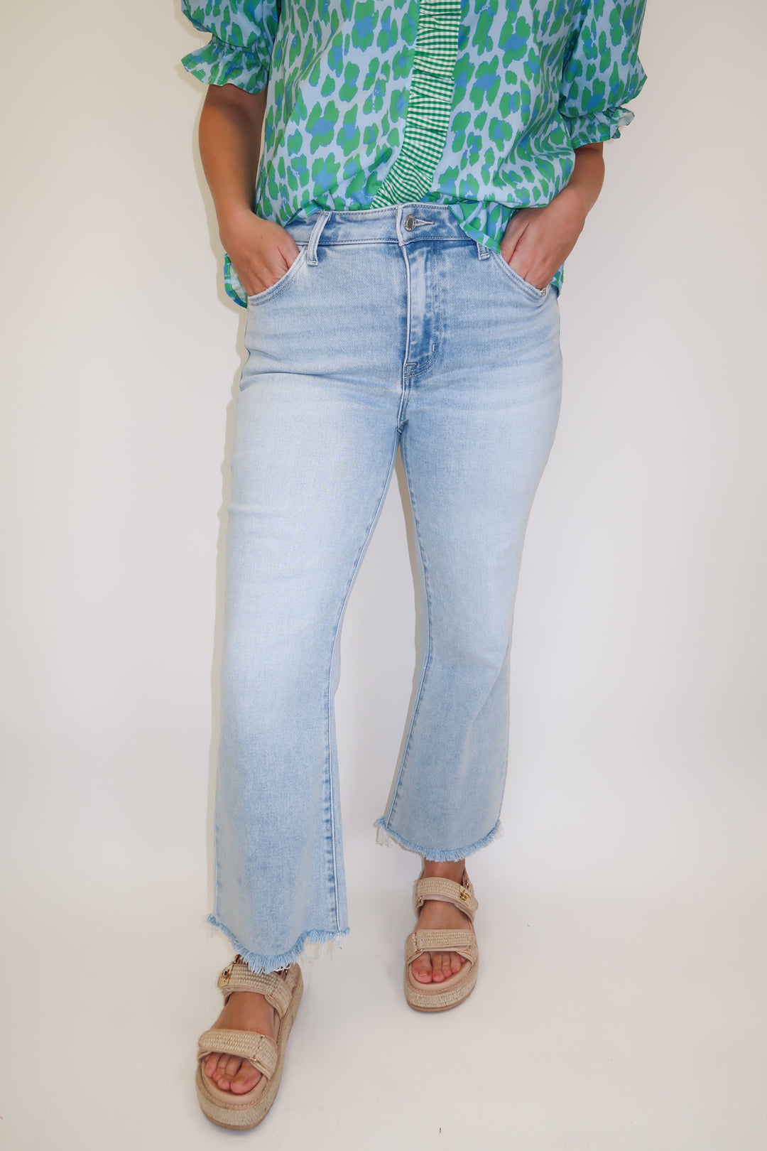 Kick It Out Light Wash Stretchy Kick Flare Jeans - The Pink Tulip Clothing