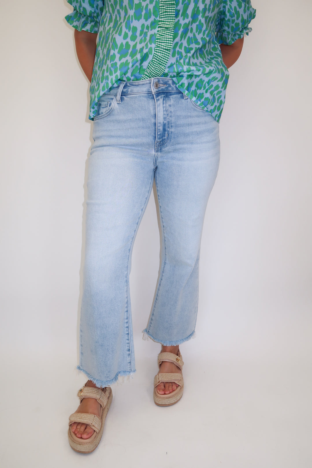 Kick It Out Light Wash Stretchy Kick Flare Jeans - The Pink Tulip Clothing