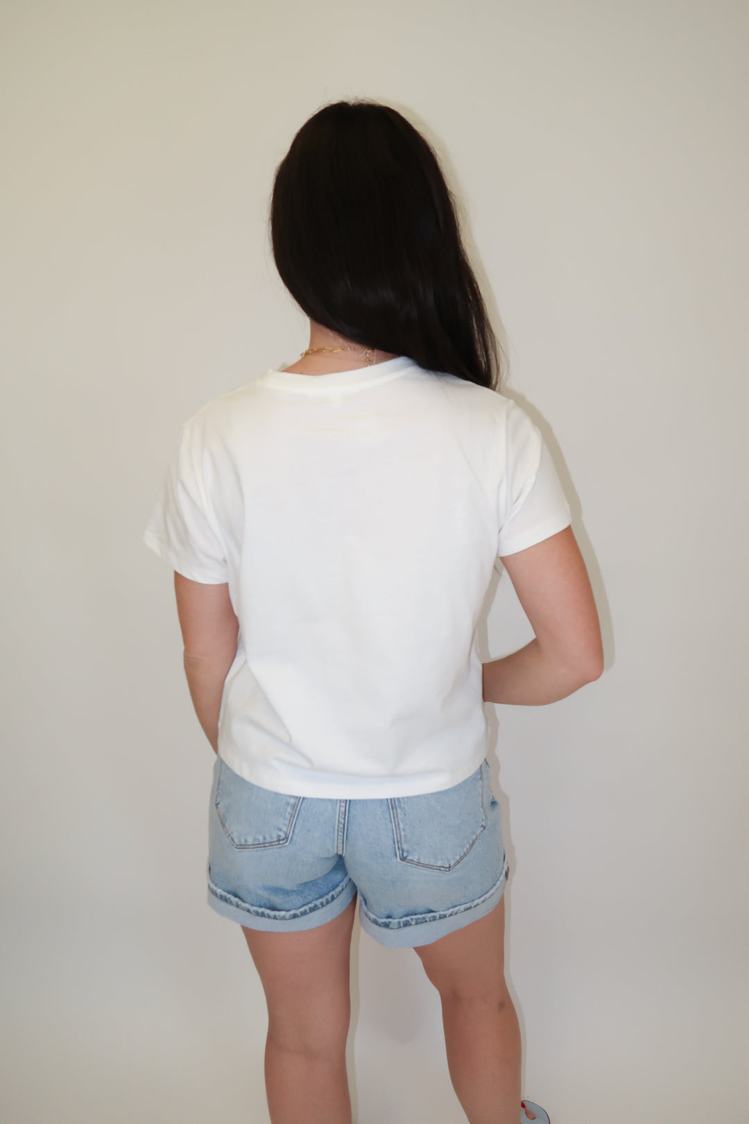 No Thinking Classic White Baby Tee - The Pink Tulip Clothing