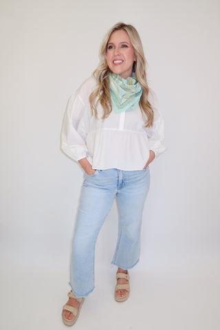 Soft Statement White Flowy Top - The Pink Tulip Clothing