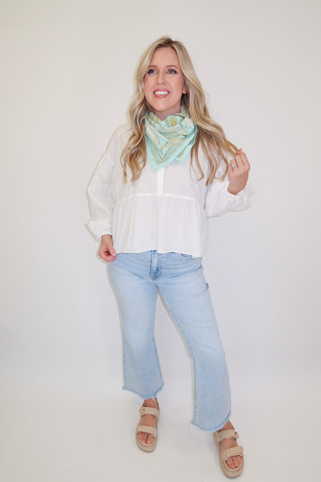 Soft Statement White Flowy Top - The Pink Tulip Clothing