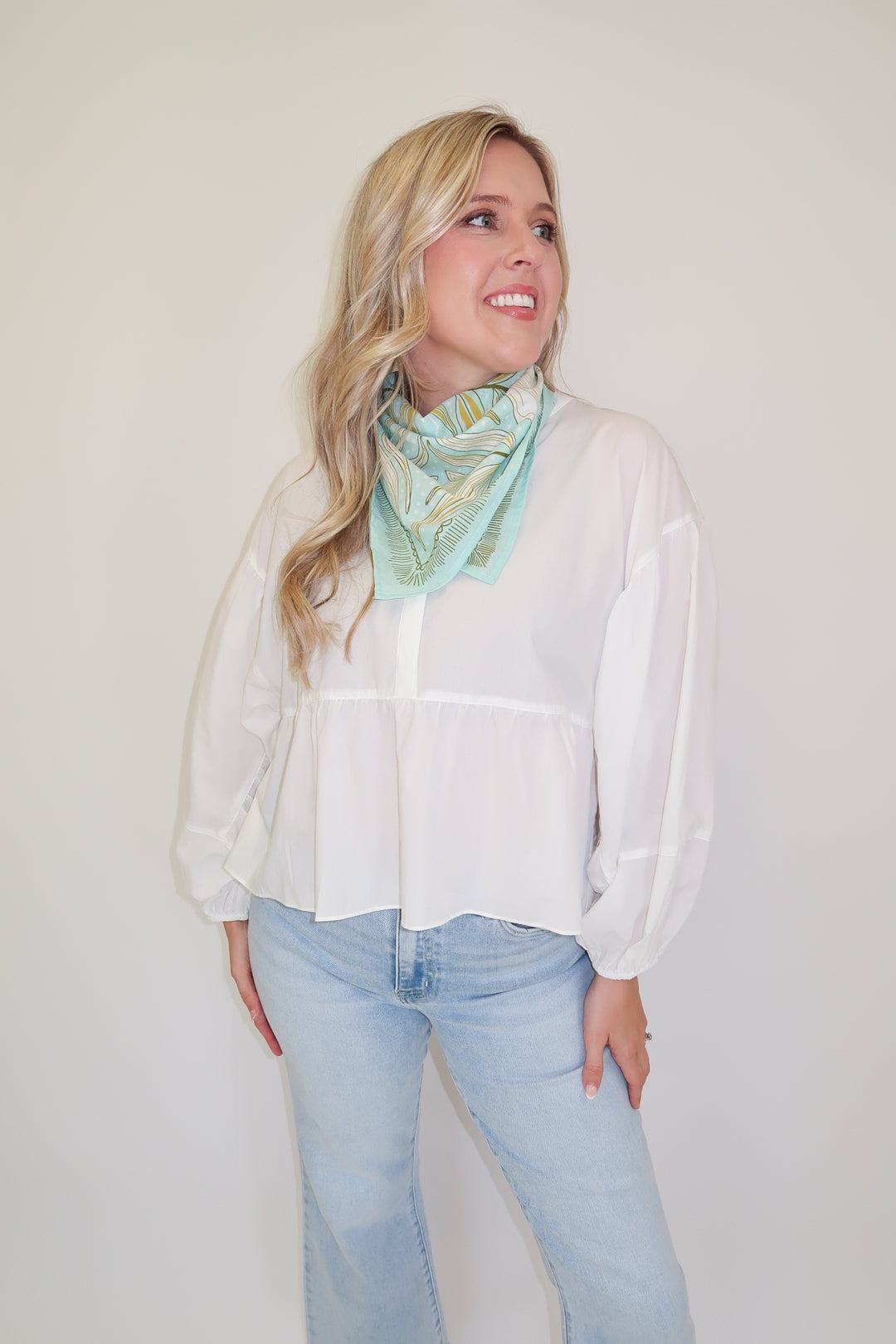 Soft Statement White Flowy Top - The Pink Tulip Clothing