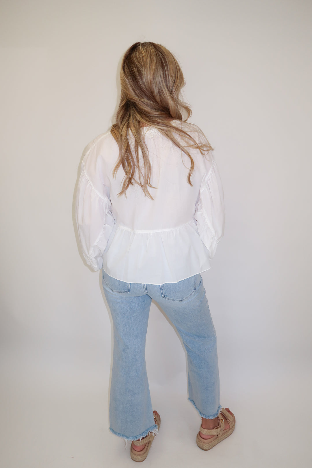 Soft Statement White Flowy Top - The Pink Tulip Clothing