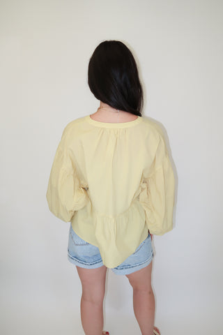 Just Enough Drama Yellow Flowy Top - The Pink Tulip Clothing