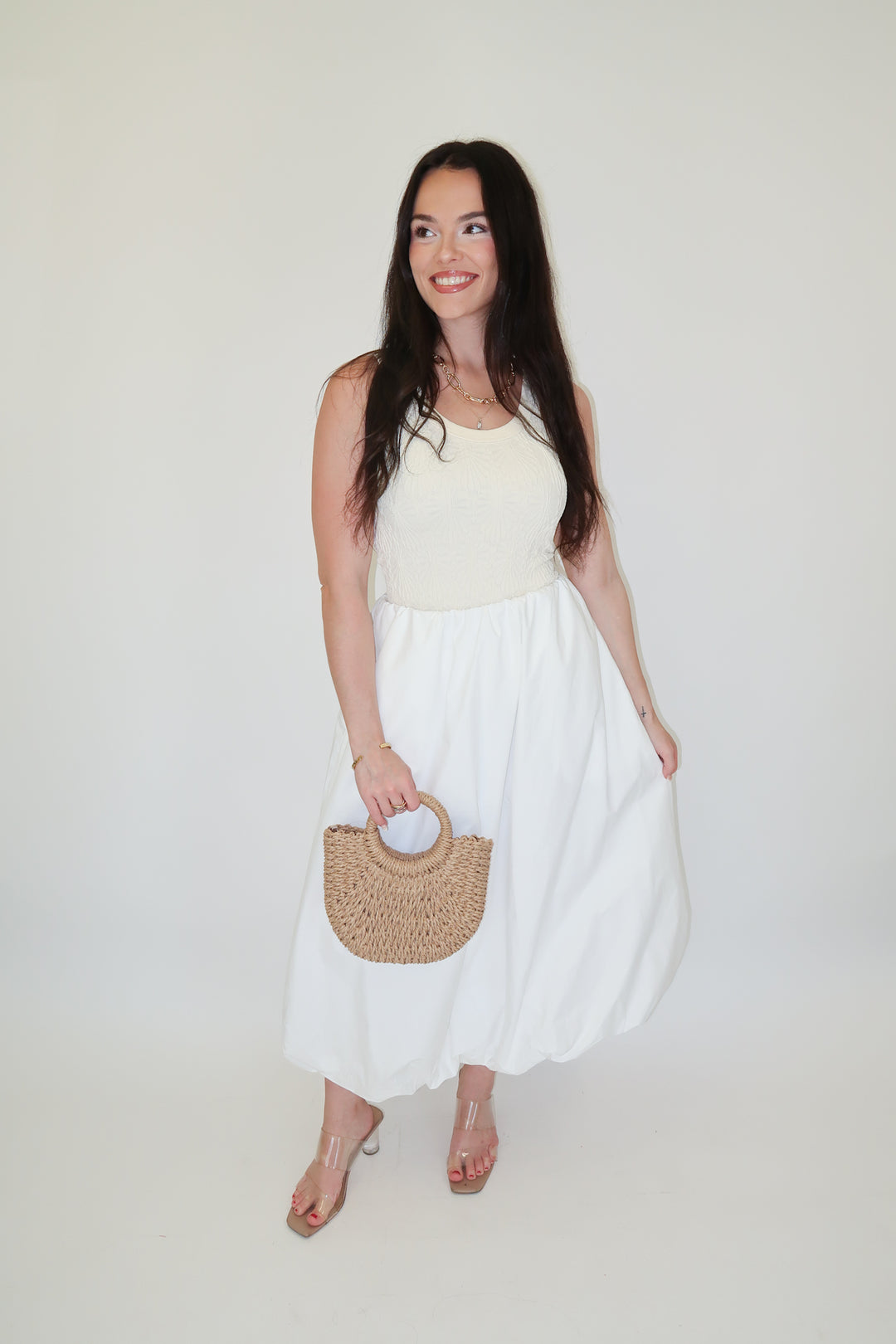 Say When Elastic Puff Midi Skirt - The Pink Tulip Clothing