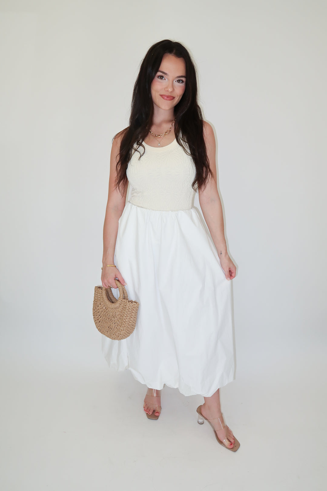Say When Elastic Puff Midi Skirt - The Pink Tulip Clothing