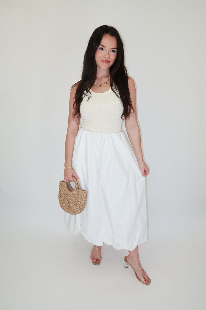 Say When Elastic Puff Midi Skirt - The Pink Tulip Clothing