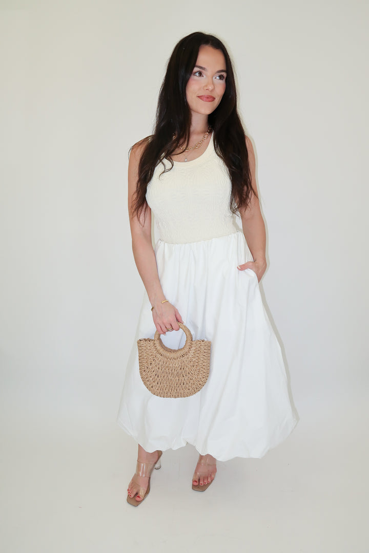Say When Elastic Puff Midi Skirt - The Pink Tulip Clothing