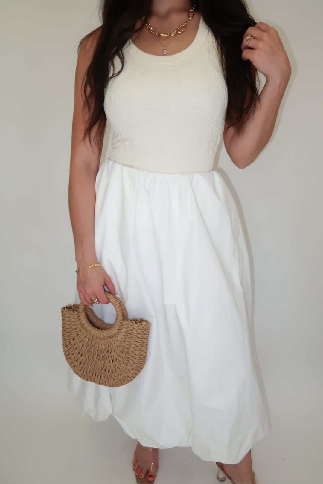 Say When Elastic Puff Midi Skirt - The Pink Tulip Clothing