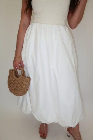 Say When Elastic Puff Midi Skirt - The Pink Tulip Clothing