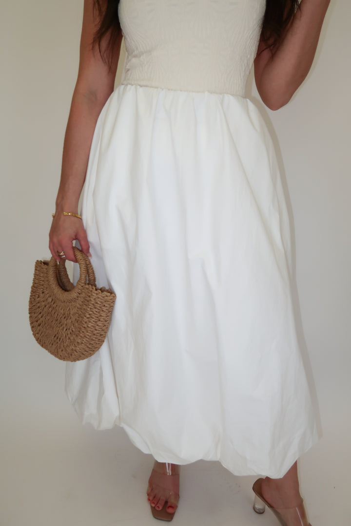 Say When Elastic Puff Midi Skirt - The Pink Tulip Clothing