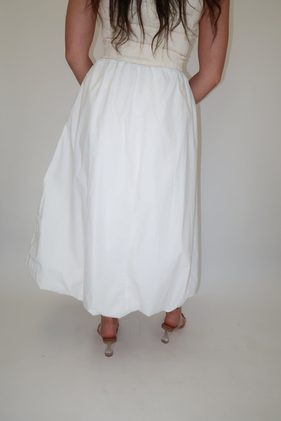 Say When Elastic Puff Midi Skirt - The Pink Tulip Clothing