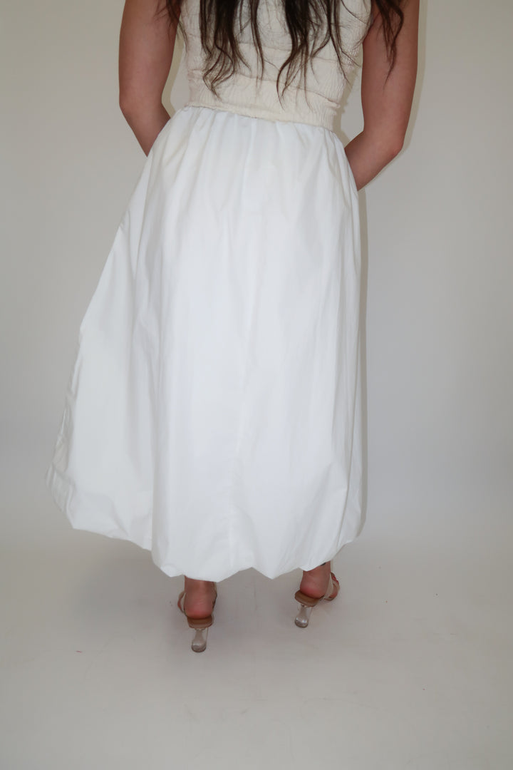 Say When Elastic Puff Midi Skirt - The Pink Tulip Clothing