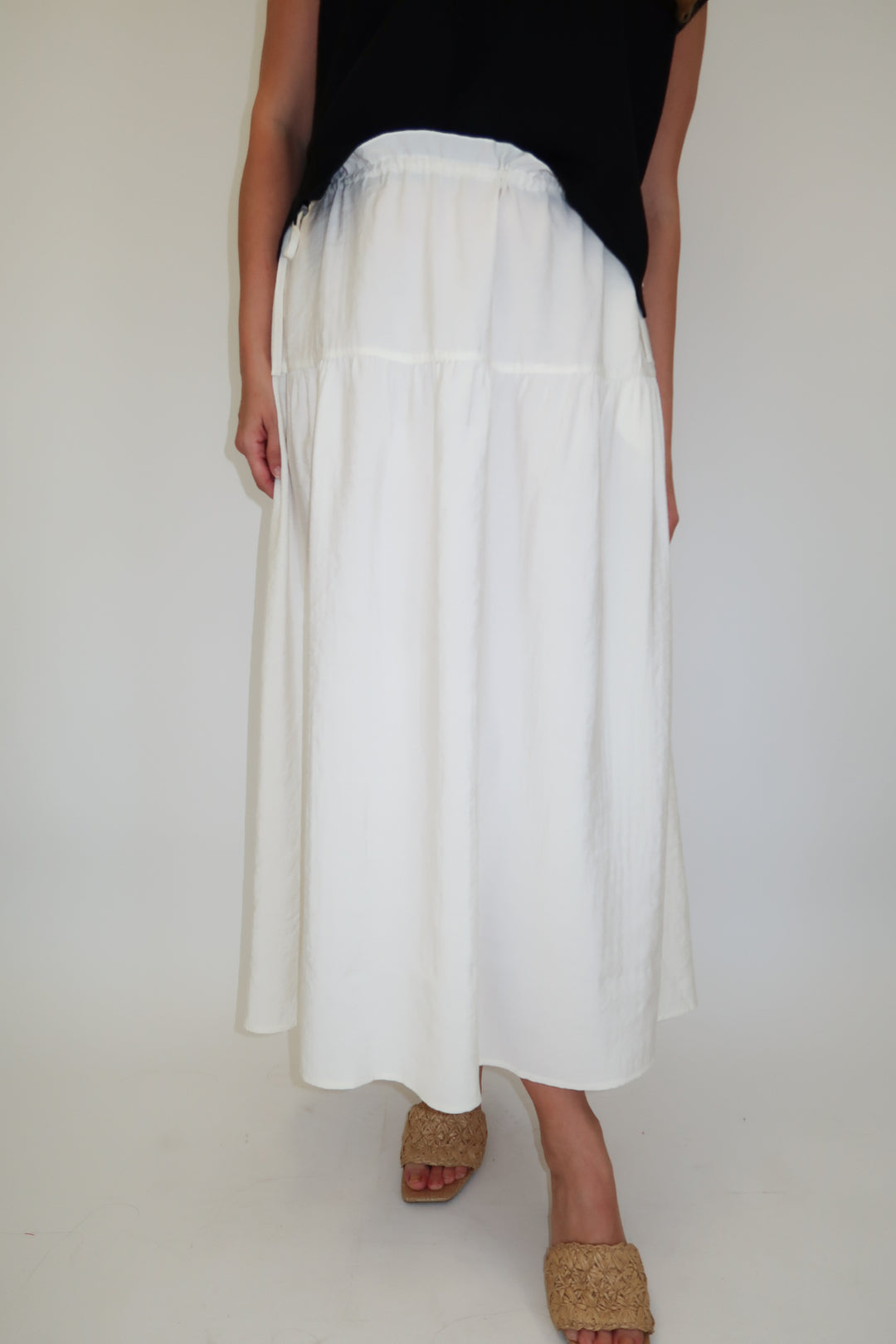 Go With It Lightweight Tie Midi Skirt - The Pink Tulip Clothing