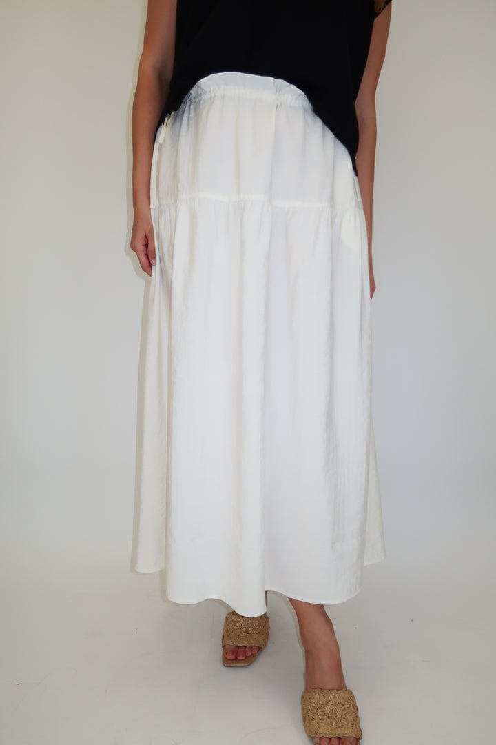 Go With It Lightweight Tie Midi Skirt - The Pink Tulip Clothing