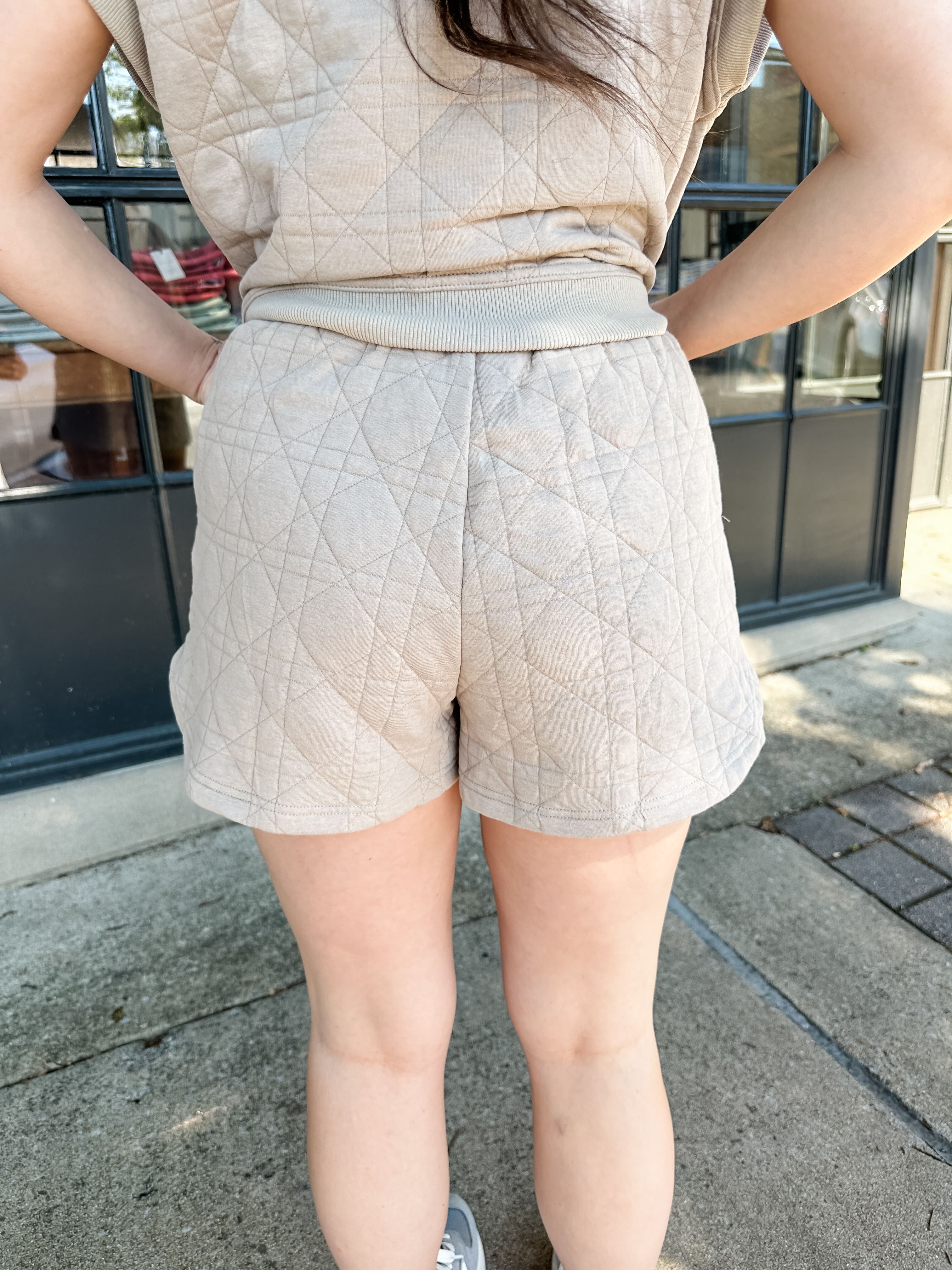 Quilted Lounge Set Shorts