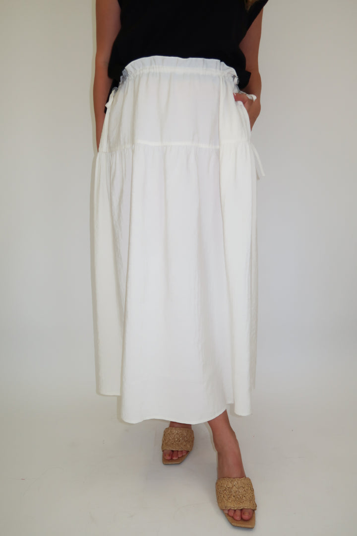 Go With It Lightweight Tie Midi Skirt - The Pink Tulip Clothing