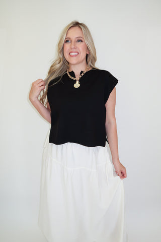 Low Key Favorite Black Knit Top - The Pink Tulip Clothing