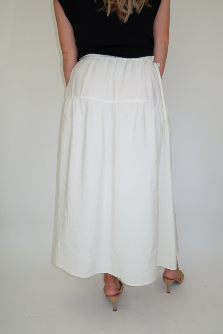 Go With It Lightweight Tie Midi Skirt - The Pink Tulip Clothing