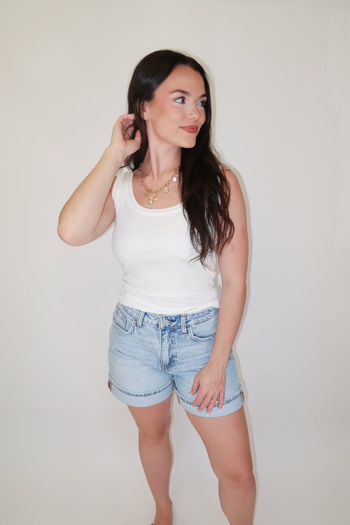 Double Take Stretchy Ribbed Tank - The Pink Tulip Clothing