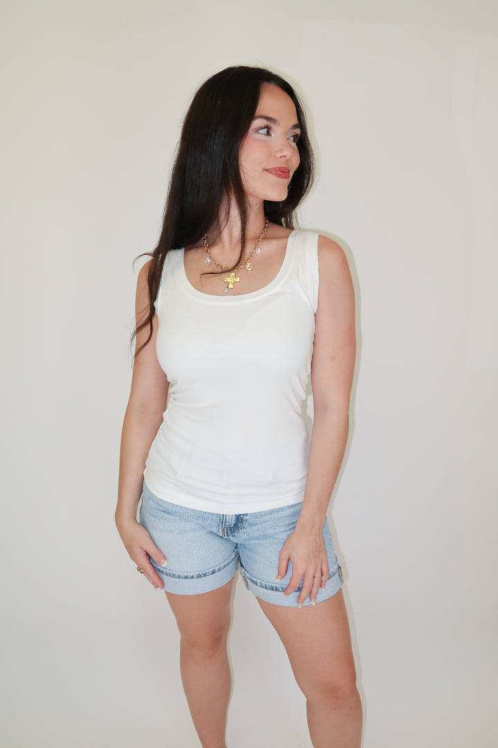 Double Take Stretchy Ribbed Tank - The Pink Tulip Clothing