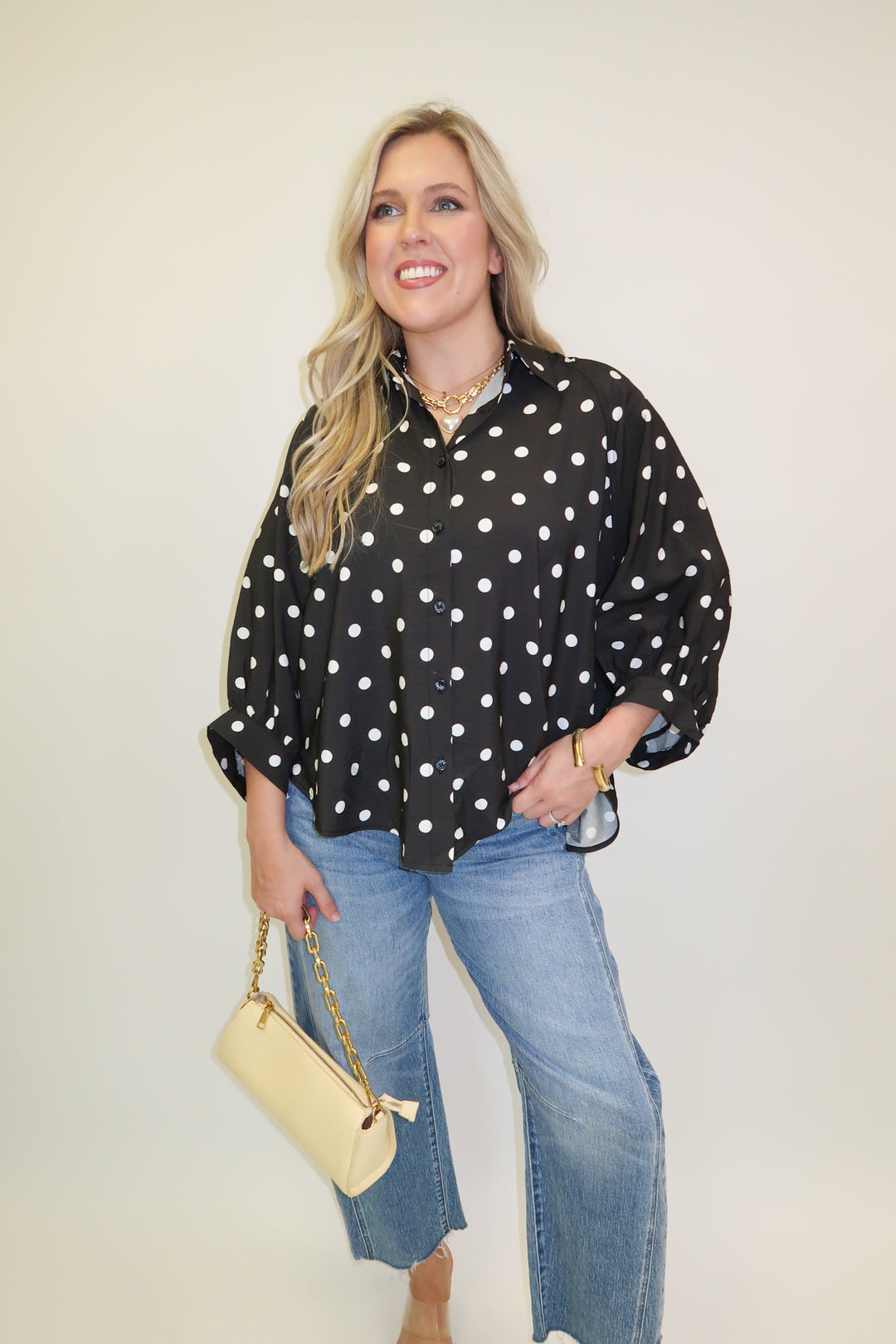Dot It Up Top - The Pink Tulip Clothing