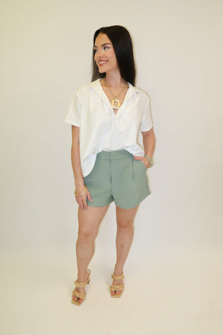 Clean Break White Henley Top - The Pink Tulip Clothing