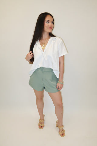 Clean Break White Henley Top - The Pink Tulip Clothing