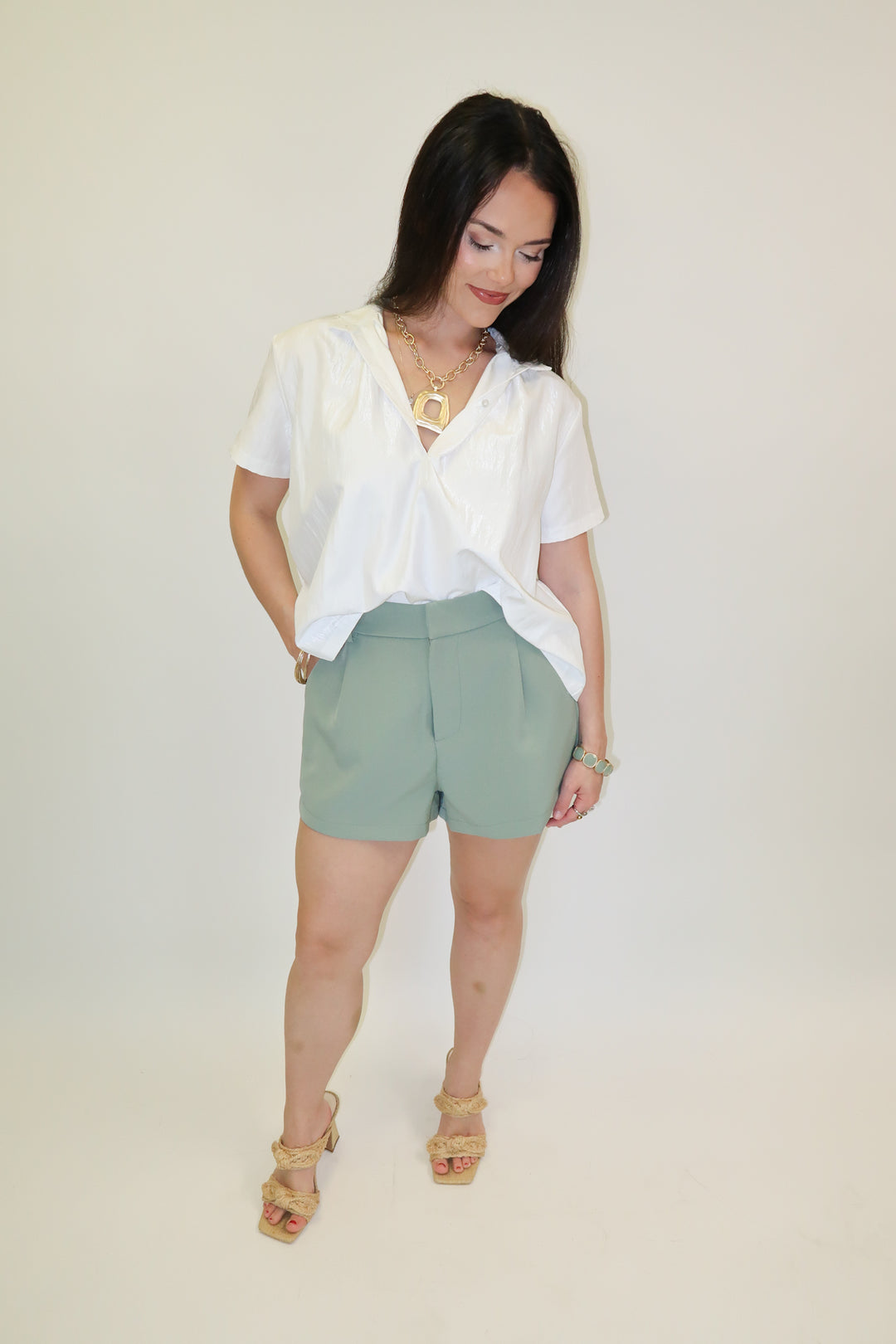 Clean Break White Henley Top - The Pink Tulip Clothing
