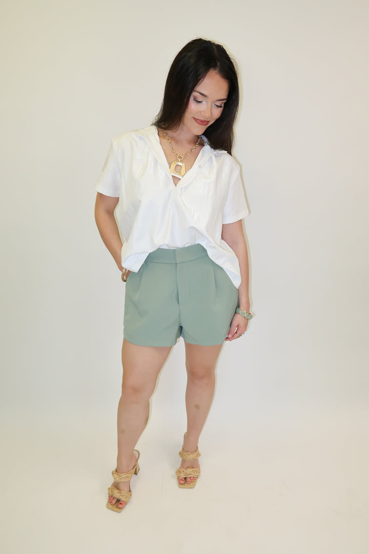 Clean Break White Henley Top - The Pink Tulip Clothing