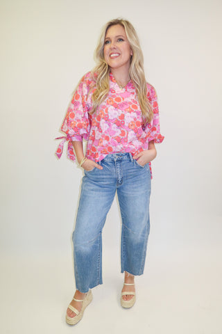 Petal to the Metal Floral Blouse - The Pink Tulip Clothing