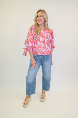 Petal to the Metal Floral Blouse - The Pink Tulip Clothing