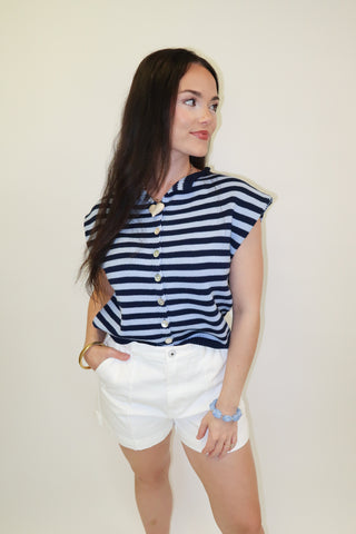 Layer Free Sleeveless Knit Button Front Top - The Pink Tulip Clothing