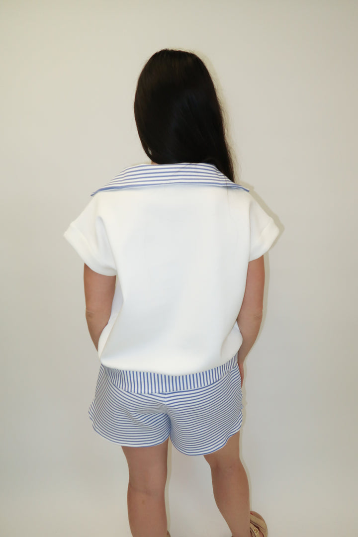 Easy Pace Stripe Henley Top - The Pink Tulip Clothing