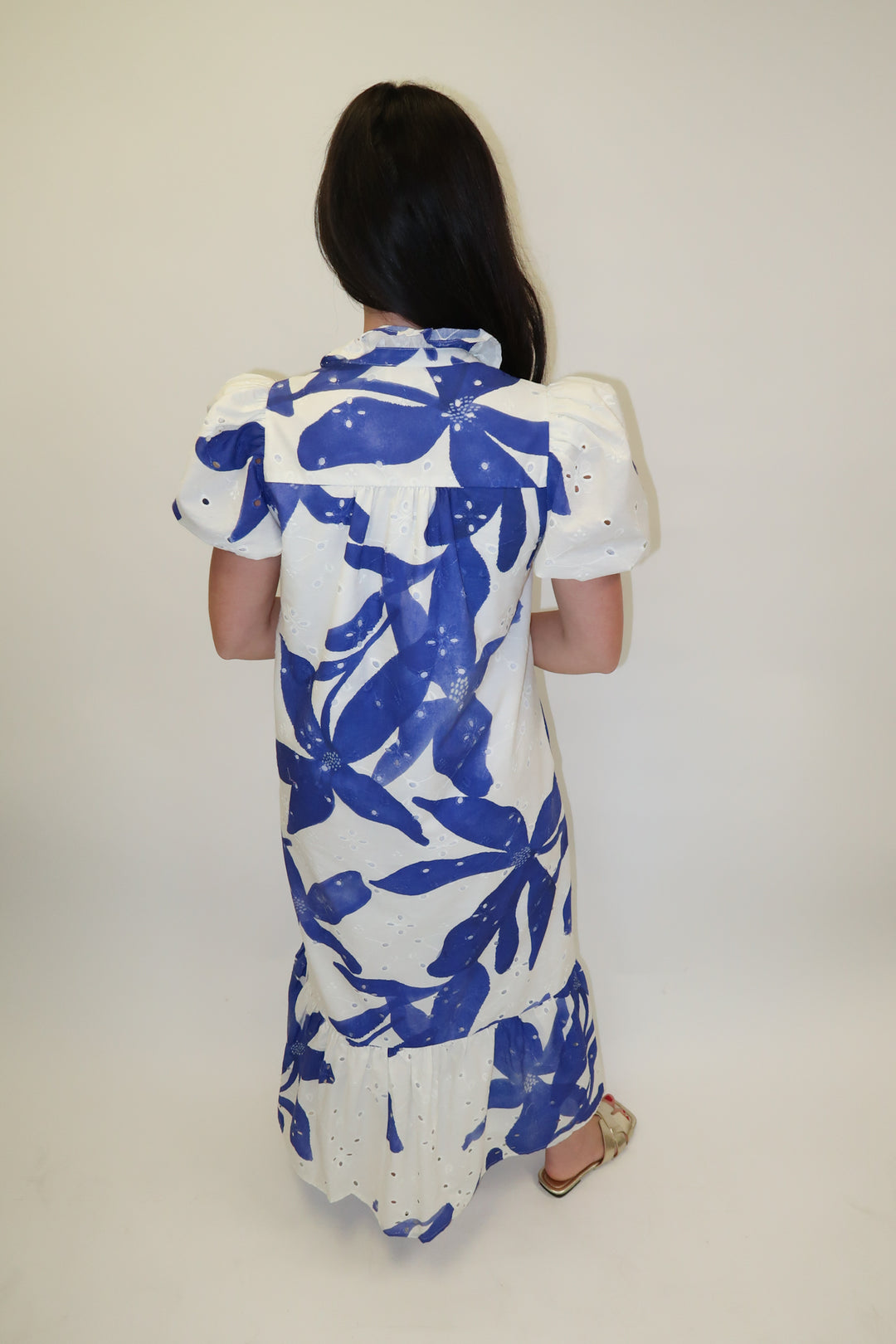 In Full Color Floral Ruffle Midi Dress - The Pink Tulip Clothing