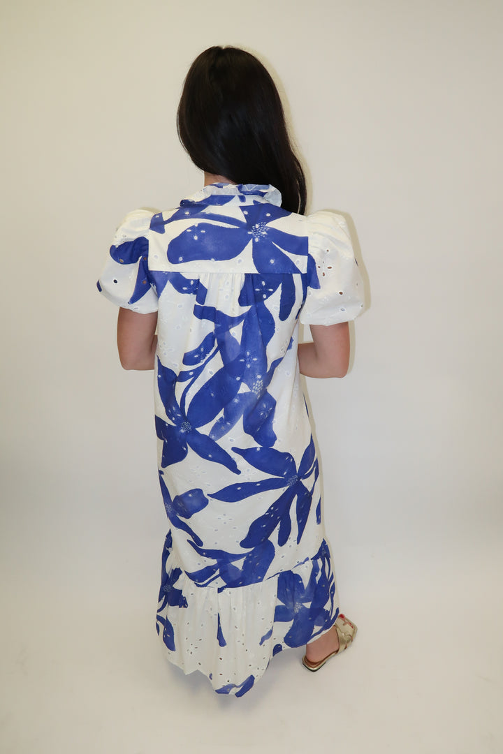 In Full Color Floral Ruffle Midi Dress - The Pink Tulip Clothing