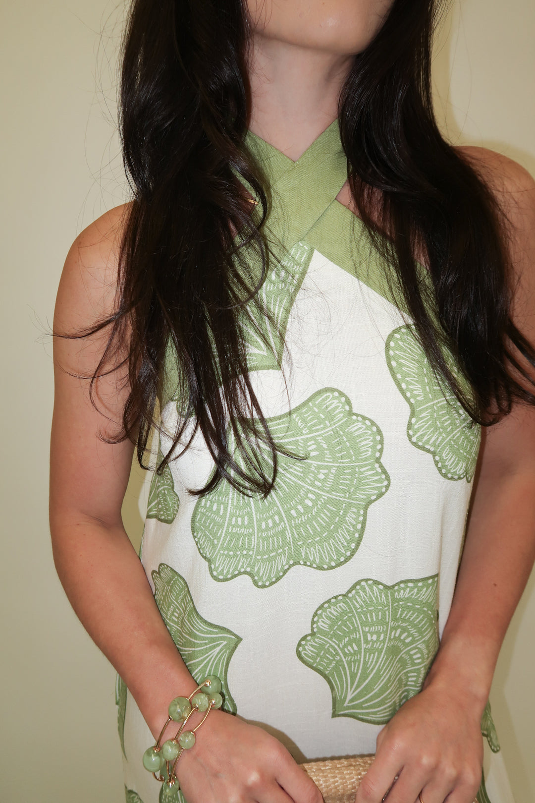 Ocean View Halter Shell Print Midi Dress - The Pink Tulip Clothing