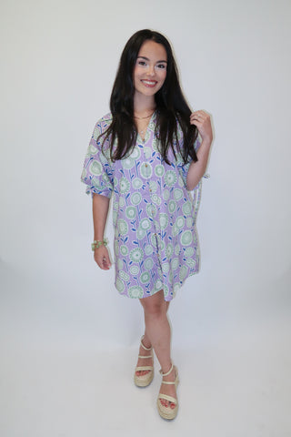 purple floral shift dress Melanie Shift Dress Floral Jacquard, Honeydew/Purple