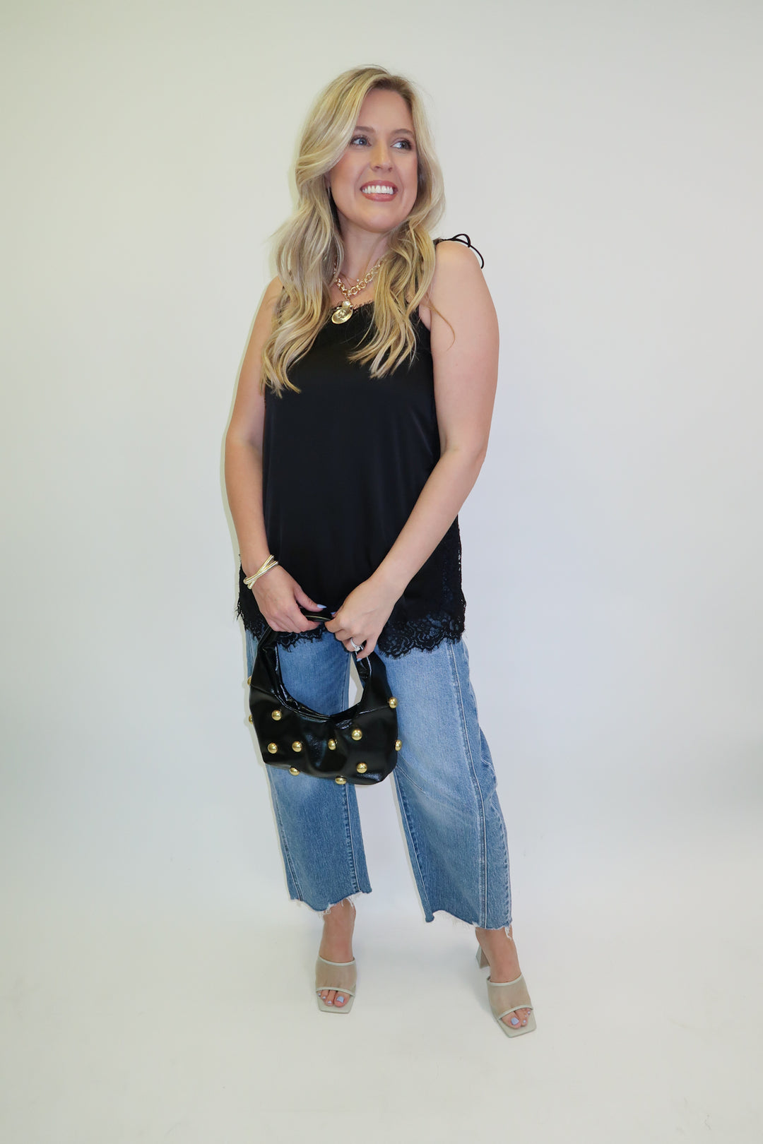 Side Note Black Lace Trim Tunic Top - The Pink Tulip Clothing