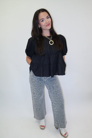 Light Touch Puff Sleeve Cinch Top - The Pink Tulip Clothing