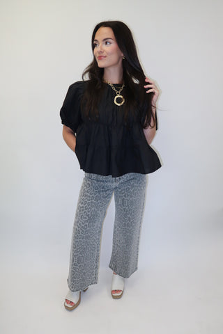 Light Touch Puff Sleeve Cinch Top - The Pink Tulip Clothing