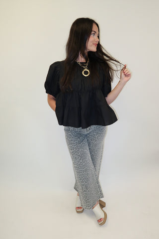 Light Touch Puff Sleeve Cinch Top - The Pink Tulip Clothing
