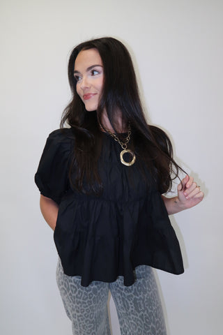 Light Touch Puff Sleeve Cinch Top - The Pink Tulip Clothing