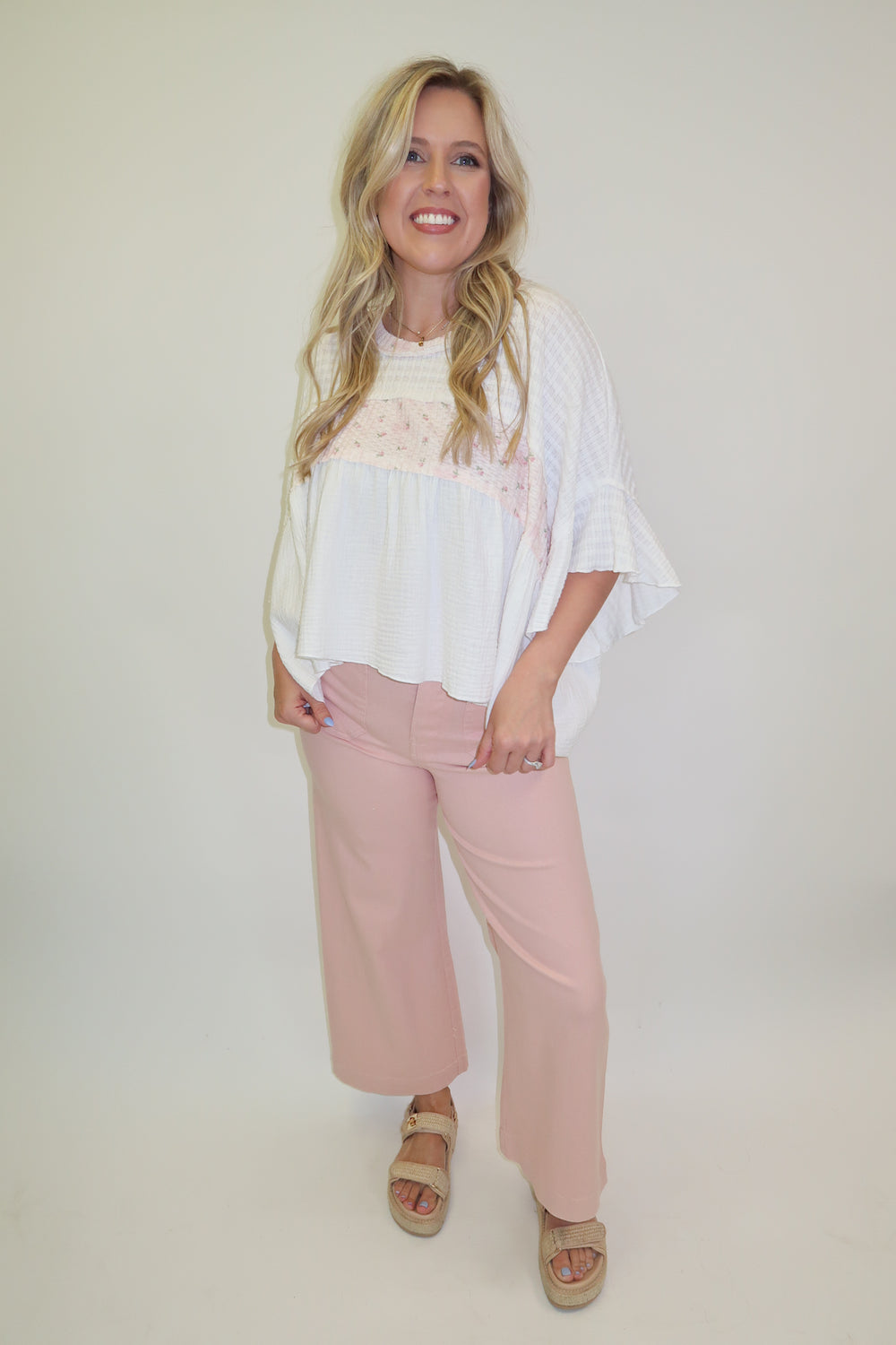 Sweet Spot Pink Floral Babydoll Top - The Pink Tulip Clothing