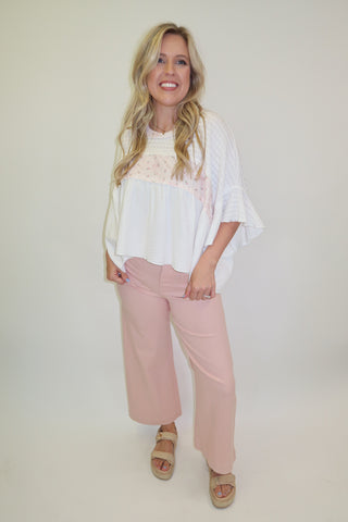 Sweet Spot Pink Floral Babydoll Top - The Pink Tulip Clothing
