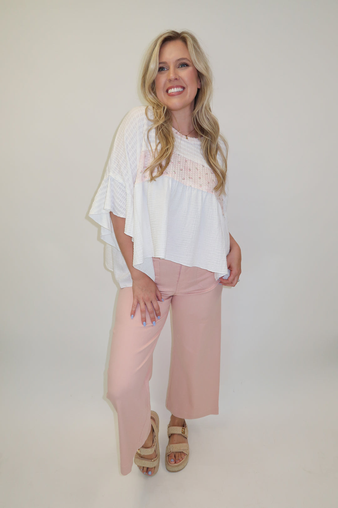 Sweet Spot Pink Floral Babydoll Top - The Pink Tulip Clothing