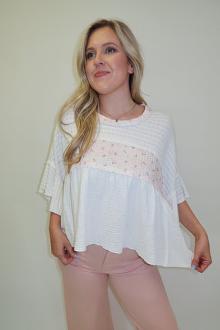 Sweet Spot Pink Floral Babydoll Top - The Pink Tulip Clothing